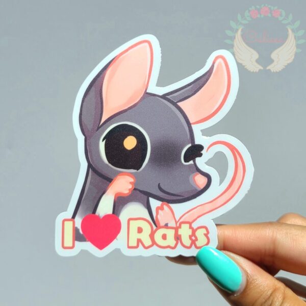 Rat "I Love Rats" Vinyl Sticker