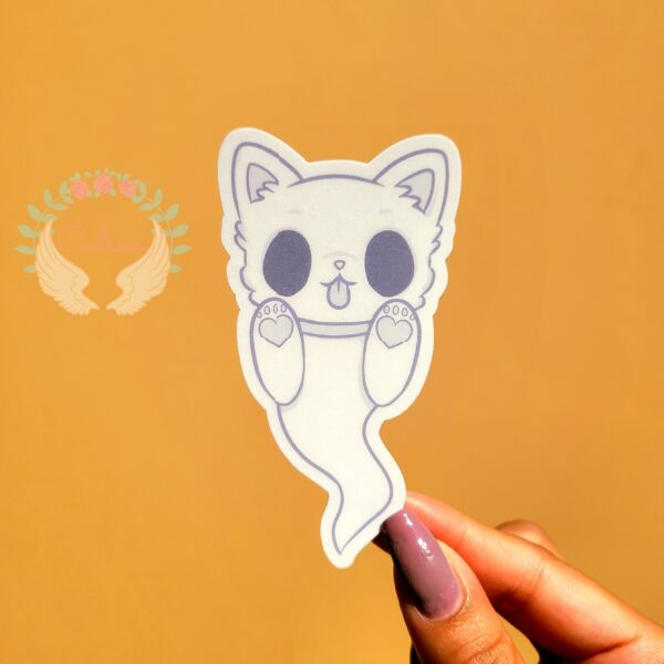 Ghost Cat Halloween Vinyl Sticker