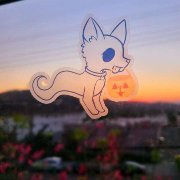Clear Ghost Cat/Dog Stickers