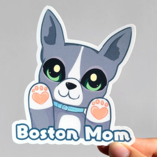 Boston Terrier Grey Vinyl Sticker