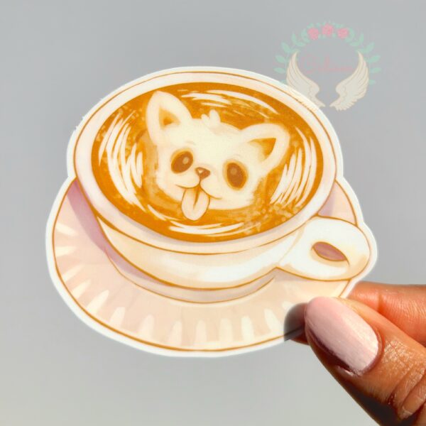 Dog Latte Art Sticker